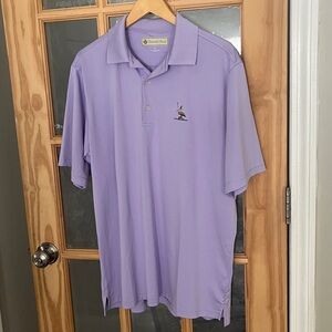 Donald Ross Purple Golf Polo Pelican with Golf Club Sz medium